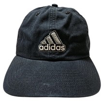 Adidas Climalite Hat Cap Black Adjustable Strapback Logo Raised Embroidered
