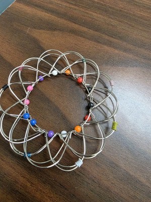 Vintage MCM Fidget 3D Desk Toy - Wire Beads Mandala Stress Relief Meditation