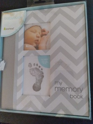 PEARHEAD 9''x10.75'' ''MY MEMORY BOOK'' WITH FRONT PHOTO WINDOW & FOOTPRINT INK PAD
