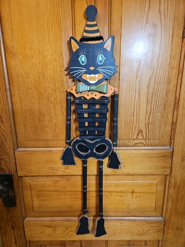Vintage Black Cat Wall Hanger 33 Inches Long