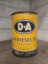 Vintage Motor Oil Can Advertising D A Diesel 1qt HD Metal Indianapolis Indiana