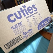 Cuties Complete Care Diapers Size 5 27+ lbs 108 Count White Unisex 0.30 per diaper