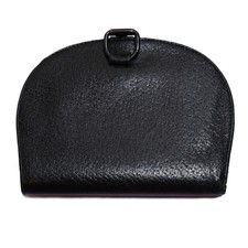 Authentic Vintage Gucci Bifold Rounded Compact Wallet Black Leather Made Italy