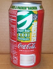 Coca-Cola 12 oz canette 1997 NFL Super Bowl XXXI Champions Green Bay Packers