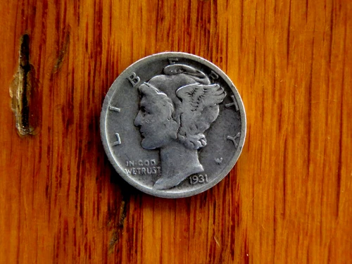 Semi Key Date 1931-D Mercury Silver Dime Fine Condition B26