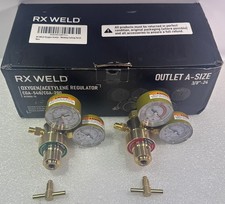 RX WELD Light Duty Oxygen Acetylene Regulator Set, CGA-540 Oxygen/CGA-200...