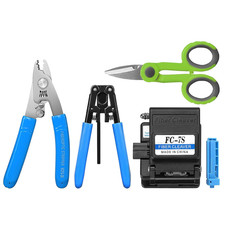 Fiber Set, 7S Fiber Cleaver 5-In-1 FTTH Fiber Optic Termination Tool Kit