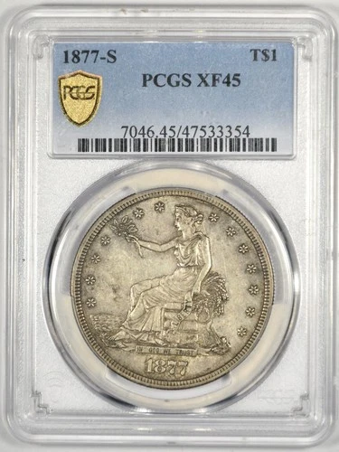 1877- S TRADE DOLLAR ~ PCGS XF45 ~ NICE AND ORIGINAL PROBLEM FREE!
