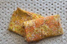Vintage Fashion Manor Orange Yellow Flower Power Twin Flat Fitted Sheet Set