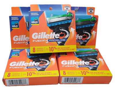 5X! Gillette Fusion 5 ProGlide 8 Count Refill Cartridge New Look Sealed Pack