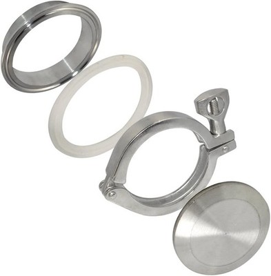 Sanitary Pipe Weld on Ferrule + Tri Clamp + PTFE Gasket + End Cap Stainless 316