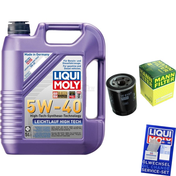 Mann Inspektionspaket 5L Liqui Moly 5W-40 FüR Hyundai I10 1.1 1.2 I20 Atos-image