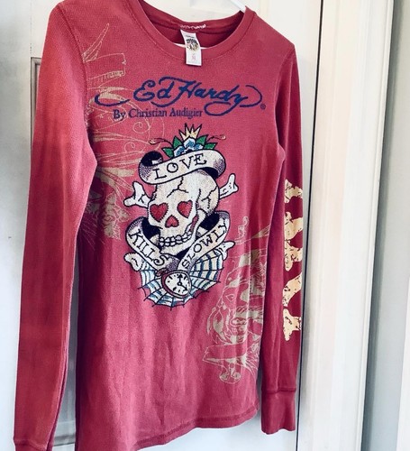 ed hardy long sleeve women M y2k 2000s