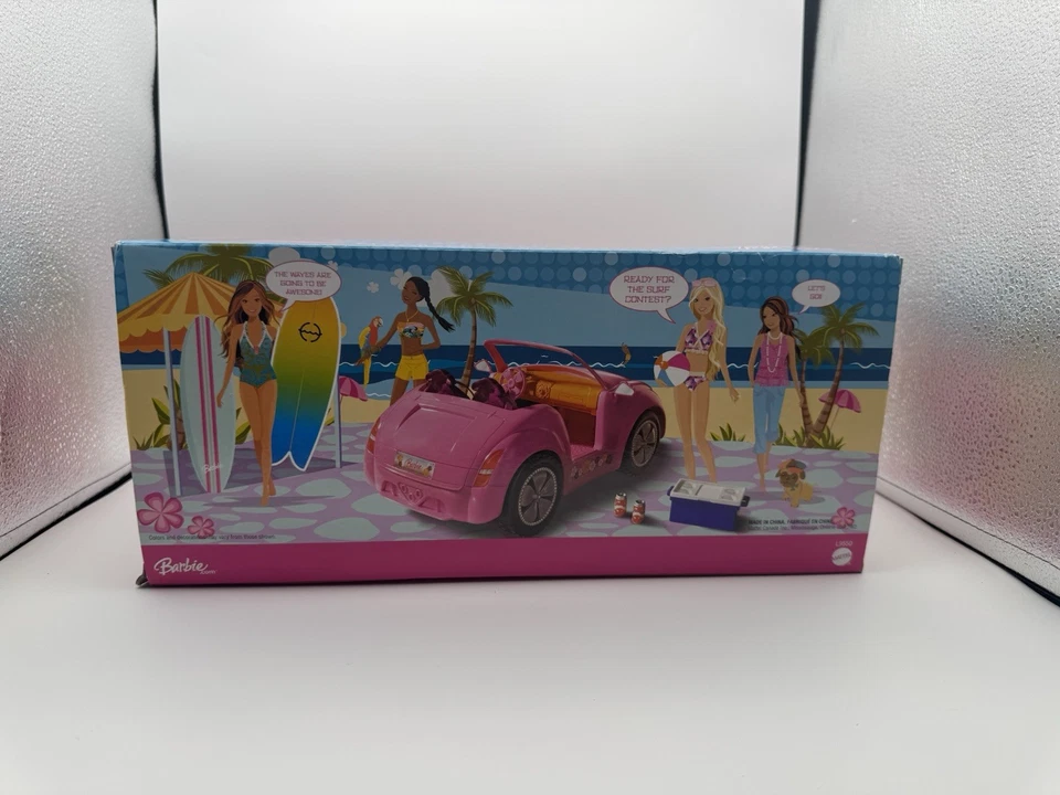 Barbie Surfs Up Beach Cruiser Coche Rosa Nuevo En Caja Sellado Mattel Foto 3 de 4