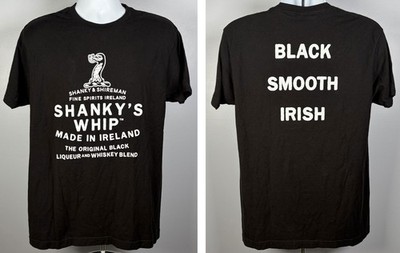 New Shanky's Whip Black Smooth Irish Whiskey Blend T Shirt Mens Large