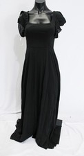 Azazie Womens Bondi Square Neck A-Line Bow Stretch Satin Dress AR8 Black Size A0