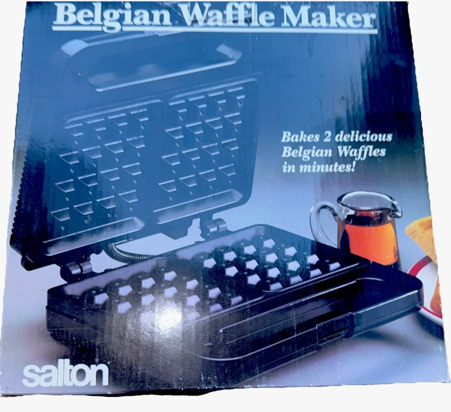 NIB - Salton - Belgian Waffle Maker, WM4-Bakes Two Belgian Waffles In Min.