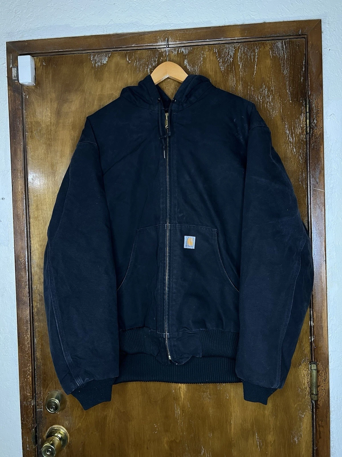Carhartt Jacket Mens XL Loose Fit Firm Duck Insulated Flannel Lined 0J0140-M