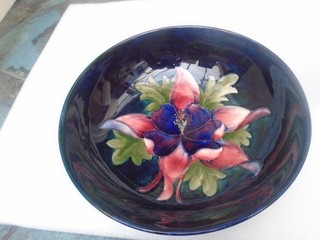 Large antique MOORCROFT pottery bowl with floral decoration GREAT FRUIT BOWL