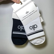 alo-Black White Socks Size S 2-Pair 