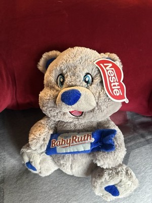 KellyToy / Nestle Chocolate Gray {Bear} w/Baby Ruth Candy Bar '2017 12'' Plush!