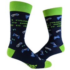 Men's I Paused My Game for This Socks Funny Nerdy Video Game Novelty Footwear