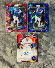 Tucker Toman 2023 Prizm Blue & Pink Cracked Ice - Bowman’s Best Chrome Auto