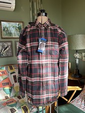 Pendleton Mason Flannel Shirt Mens L Red Black Brown Plaid Cotton Button NWT
