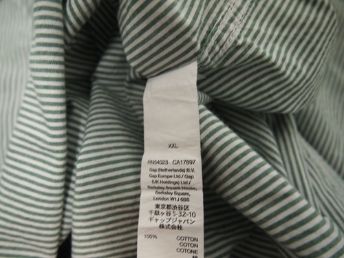 Gap Mens Shirt 2XL Green White Striped Button Long Sleeve 100% Cotton - Picture 5 of 5