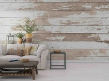 3D Retro Plank Pattern Self-adhesive Removable Wallpaper Murals Wall Sticker 459