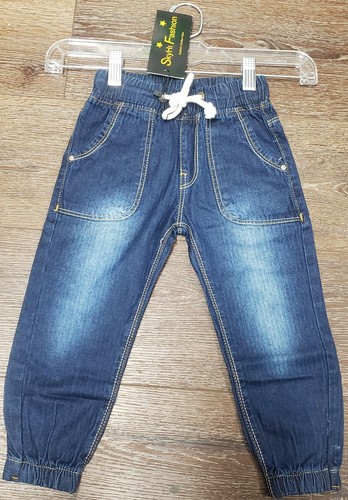 Skyhi Denim Jogger Pants with Adjustable Waist  Distressed Style E - Picture 1 of 3