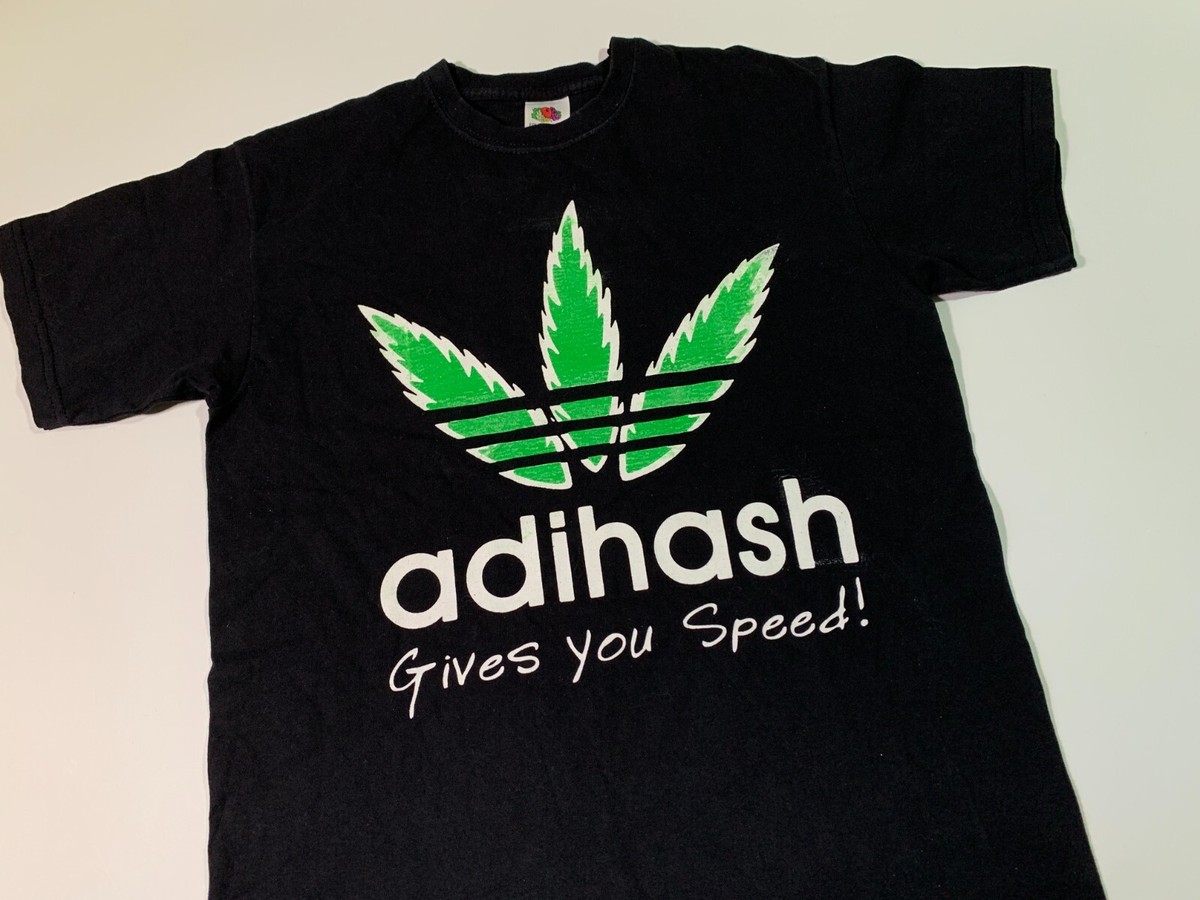 Vintage 00s Adihash T-shirt Gives You Speed Retro Humor 420
