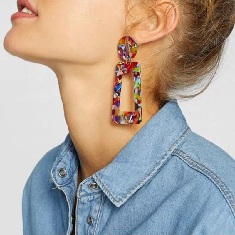 Colorful statement best sale earrings