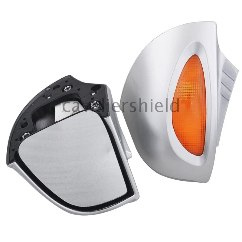 Par de espejos retrovisores laterales plateados lentes ámbar para BMW R1100 RT R1100 RTP R1150 RT Foto 2 de 4