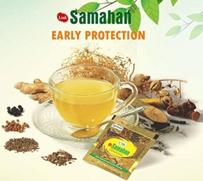 Link SAMAHAN Ayurveda 100% natural sachets for Cough & Cold 4g each 10 packet