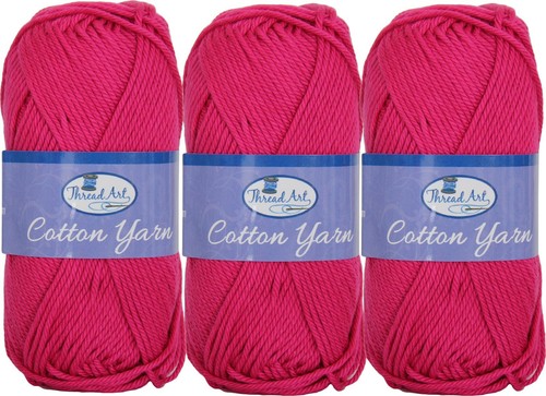 3 & 6 Packs 100% Cotton Crochet Yarn - 30 Colors -50g Skeins- #4 Worsted Med Wt - Picture 43 of 68