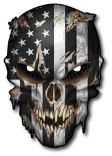 USA American Flag Skull Decal Car Truck Sticker for Window Black White Vehicle