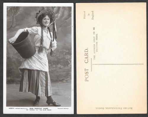 Old Real Photo Postcard - Dairy Maid - Actress Dorthy Ward