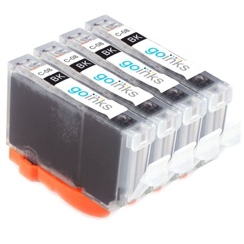 Lot De 4 Cartouches D'encre Noire Compatibles Canon PIXMA - Modèle CLI-8 - 14ml - Neuves