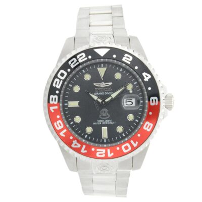 Invicta Men's Watch Grand Diver Dive Black Dial Stainless Steel Bracelet 21867