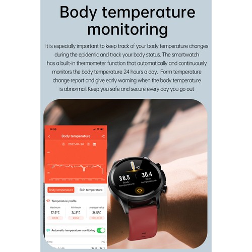Smart Watch Smartwatch Multifunction Sport Answer Call for Men Women Red - Photo 7 sur 14