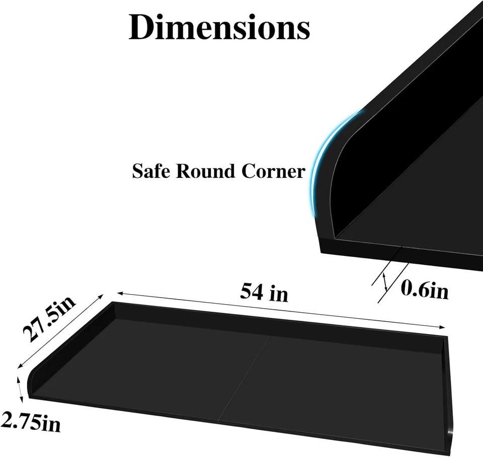 Washer Dryer Countertop, 54"x27.5", Wood, Non-Slip, Black, 2-Piece 🧺 - Image 2 of 4