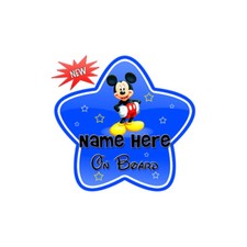 Custom Text Mickey Mouse Baby on Board Vinyl Decal Sticker
