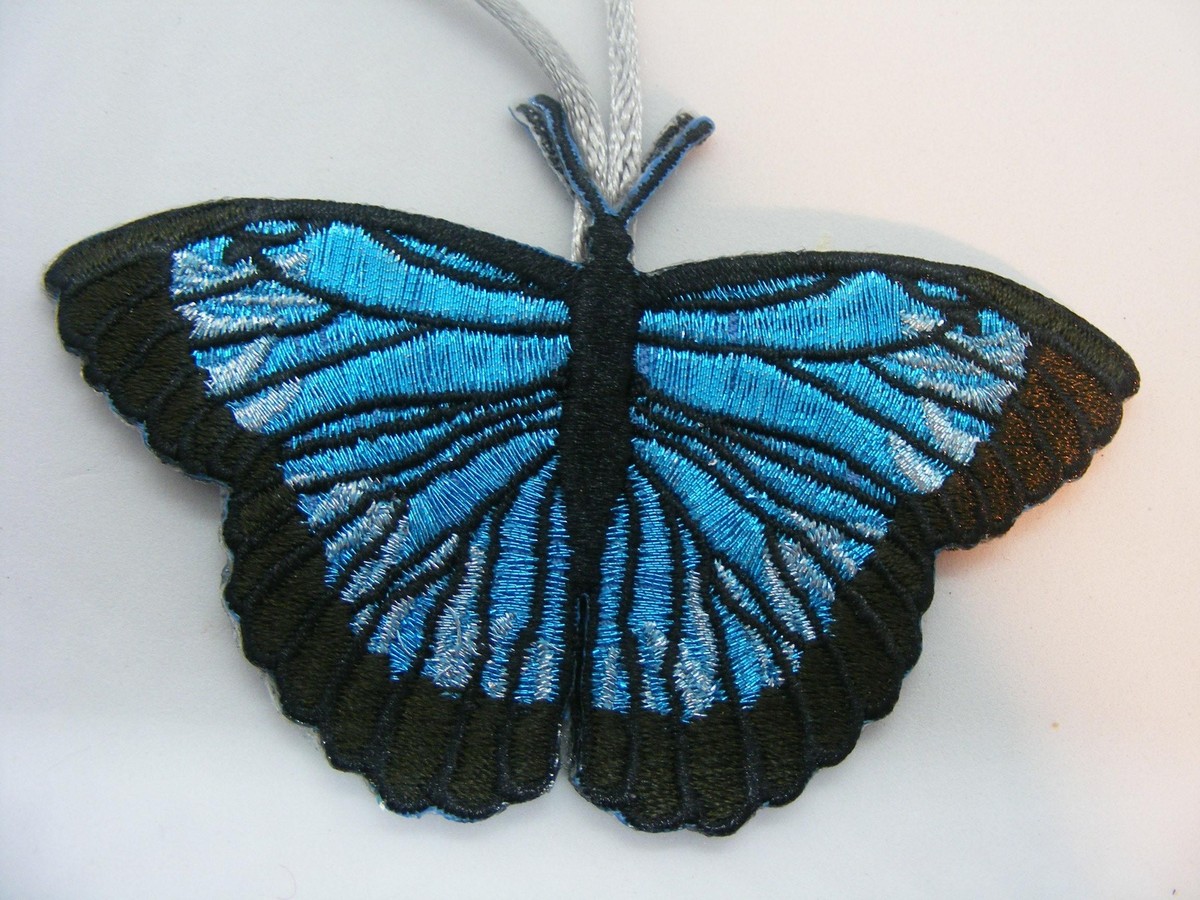 Little Critterz Embroidered Hanging Decoration Blue Morpho