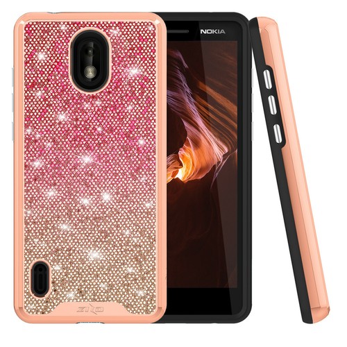 Bling Diamante Glittering Hybrid Case Dual Layer Cover for Nokia 3.1 C - Picture 10 of 29