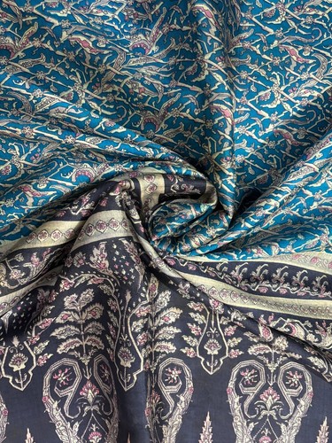 Vintage Silk Sari Printed Saree Sewing Craft Silk Recycled Silk Saree SS1632 - 第 1/9 張圖片