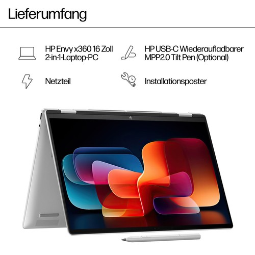 HP ENVY x360 16-ac0177ng, Intel Core Ultra 7, 40,6 cm (16"), 2880 x 1800 Pixel, - Bild 7 von 12