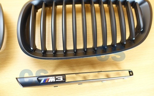 Rejilla delantera negra mate + guardabarros de ventilación lateral ABS para BMW M3 E92 E93 E90 08-12 - Imagen 6 de 7