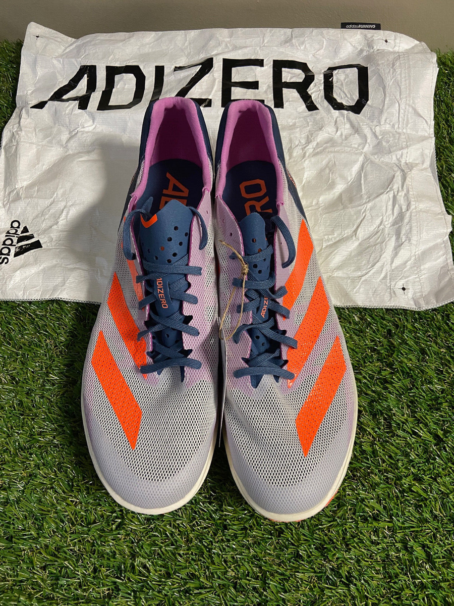 Men Adidas Adizero Avanti TYO Distance Track Spikes Gray Orange Sz