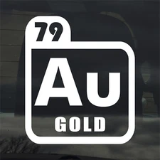 Gold Periodic Table Symbol Au Vinyl Sticker Decal Science Metal Car Window Gift